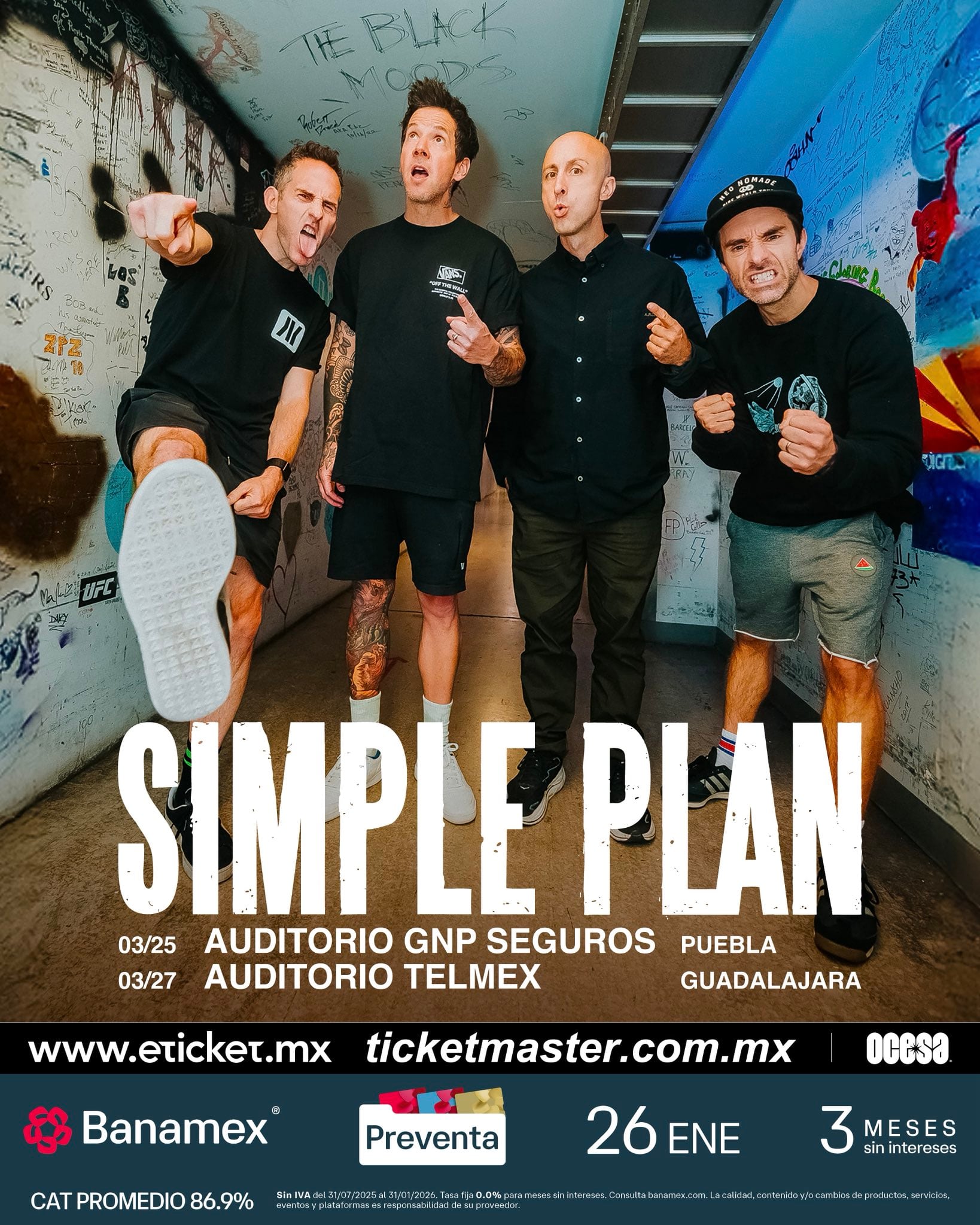 Simple Plan vuelve a México: fechas, sedes y precios de boletos