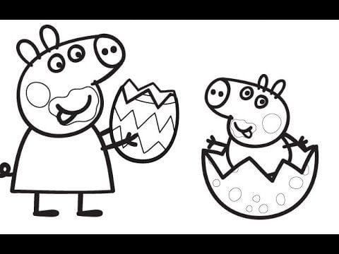 Dibujos de Peppa Pig de Pascua para colorear antes de Semana Santa