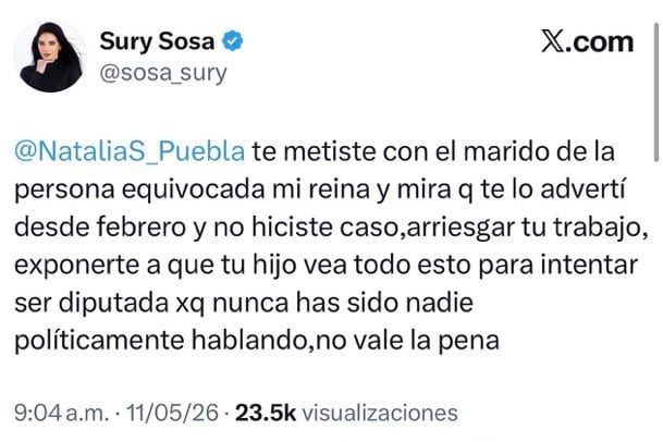 Édgar Chumacero y Natalia Suárez habrían sido captados en presunta infidelidad