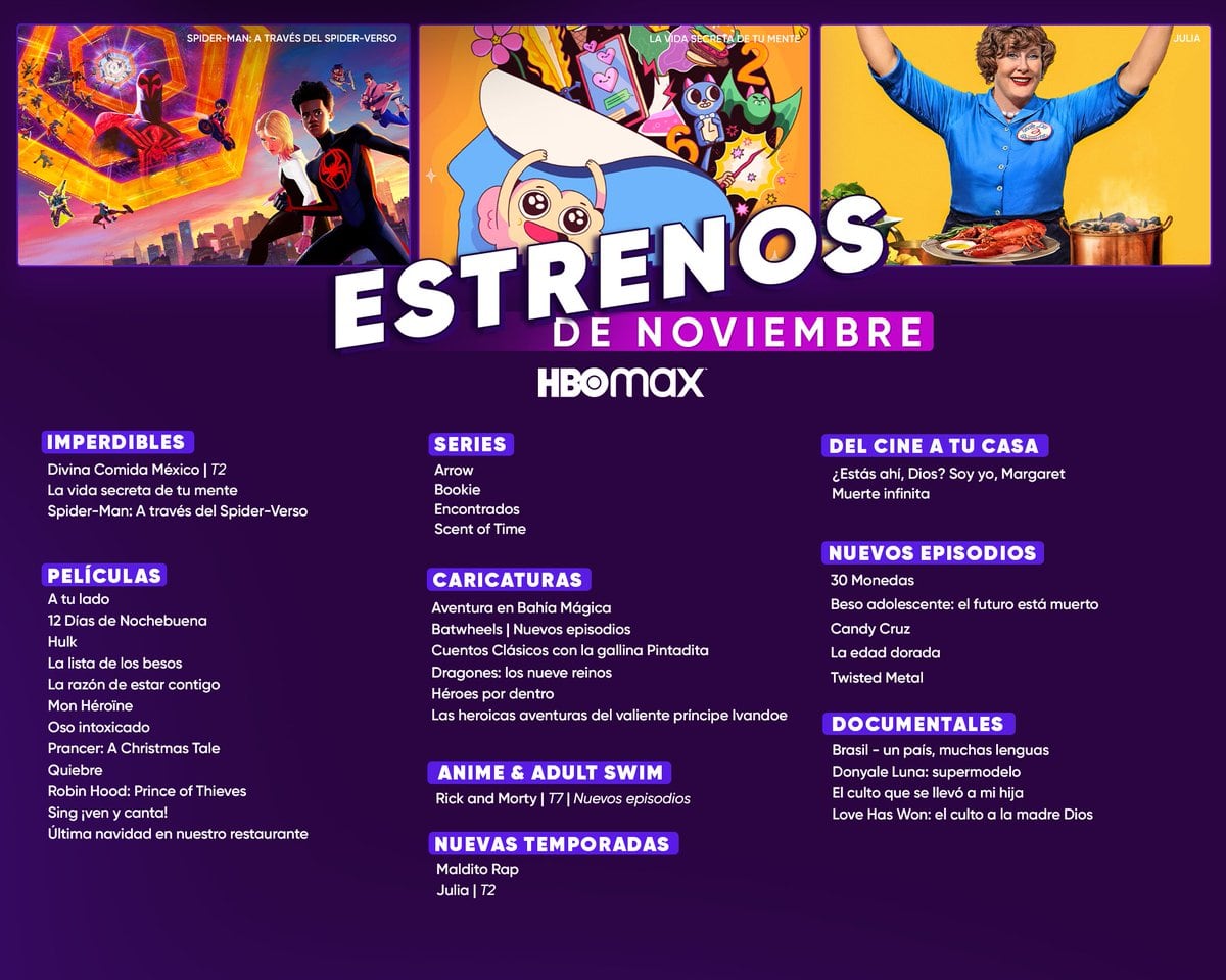 Estrenos HBO Max noviembre
