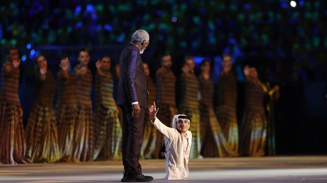 Morgan Freeman y Ghanim al Muftah