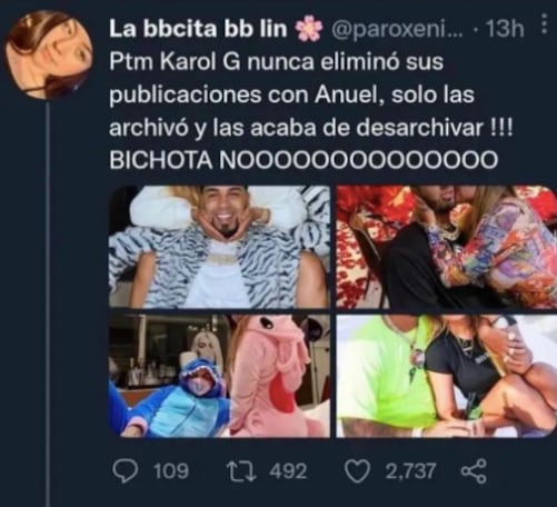 Mujer stalkea a Karol G y descubre que aún conserva fotos junto Anuel AA