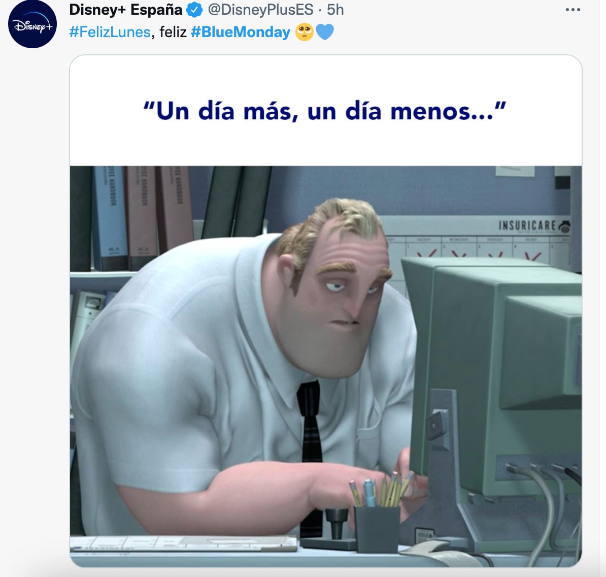 Disney Plus tuitea sobre el 'Blue Monday'