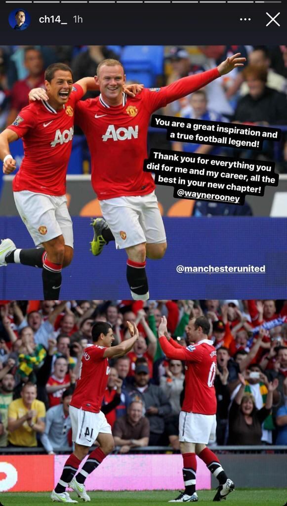 Chicharito manda mensaje a Rooney