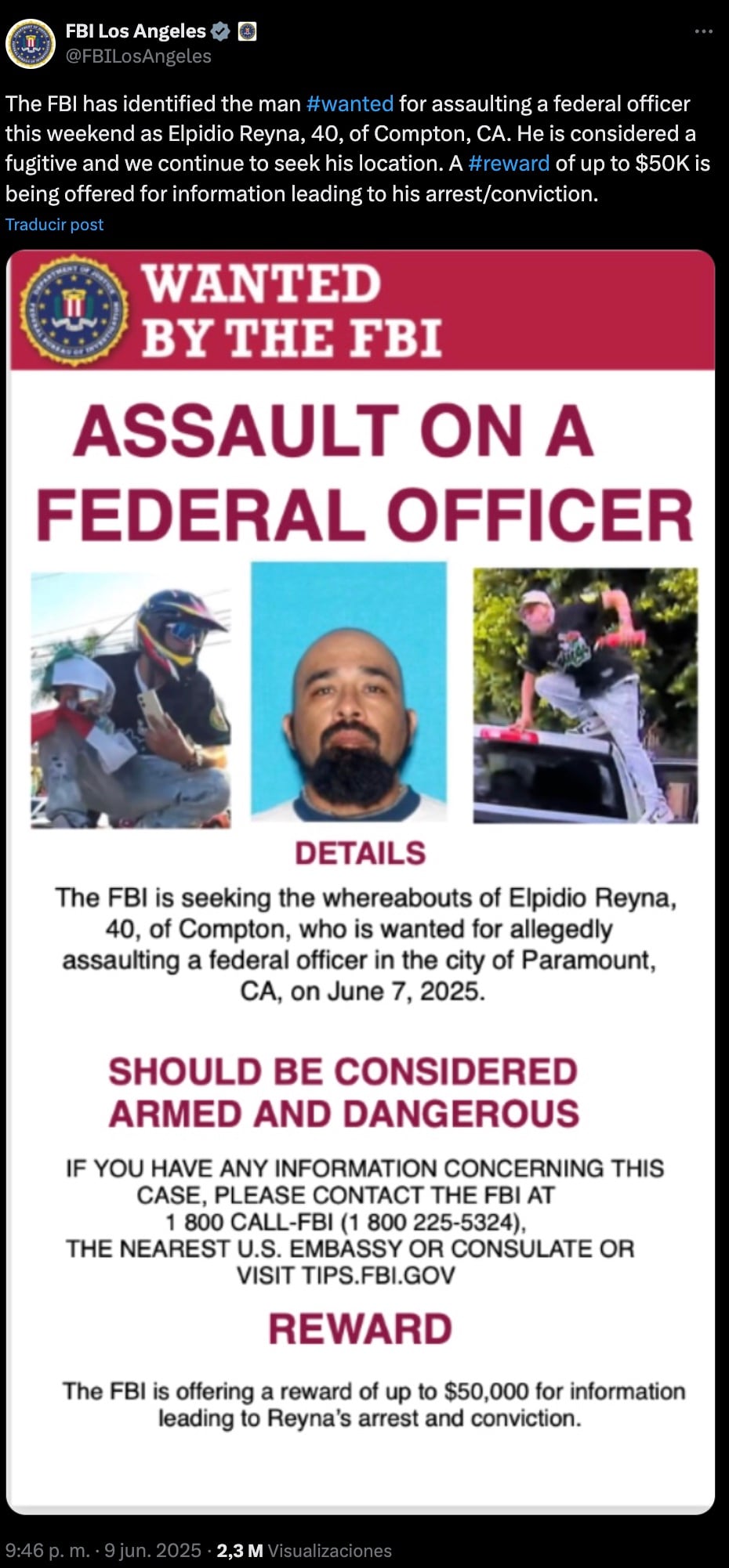 FBI busca a Elpidio Reyna