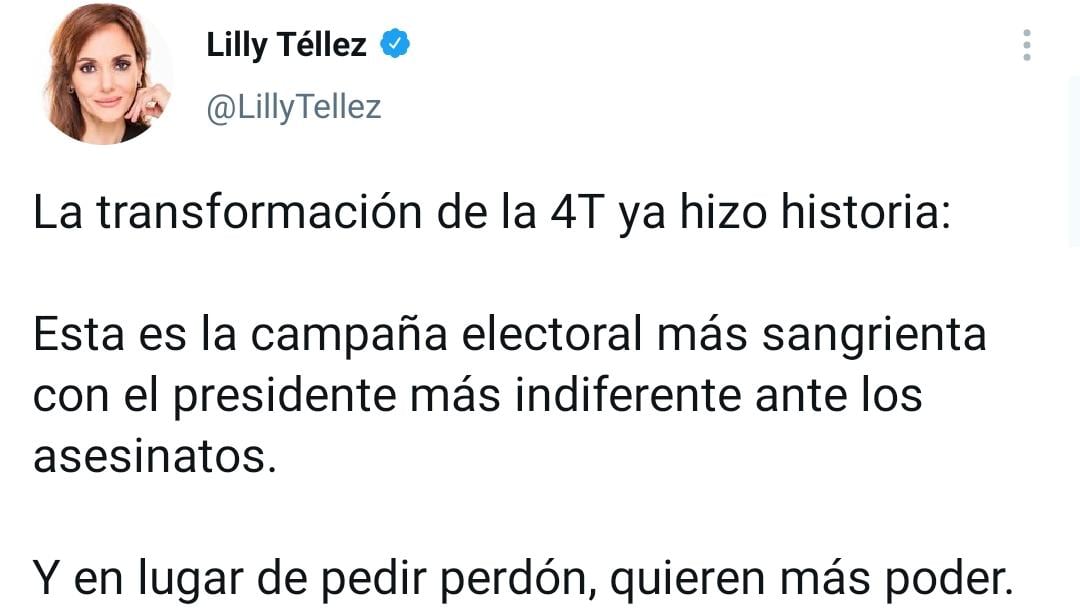 Tuit de Lilly Téllez