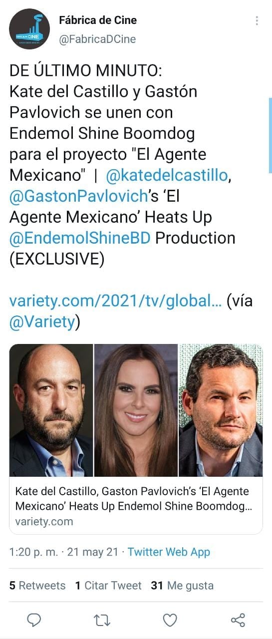 Publicación de Twitter - Fábrica de Cine