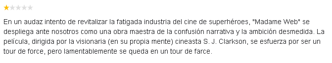 Usuarios de Google critican Madame Web porque es malísima.