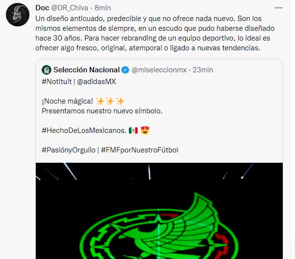 Críticas al nuevo escudo Selección de futbol de México