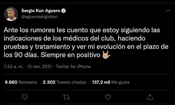 Kun Agüero sobre su posible retiro