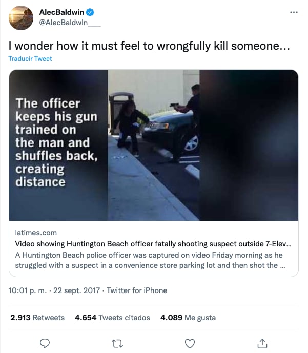 Tuit de Alec Baldwin
