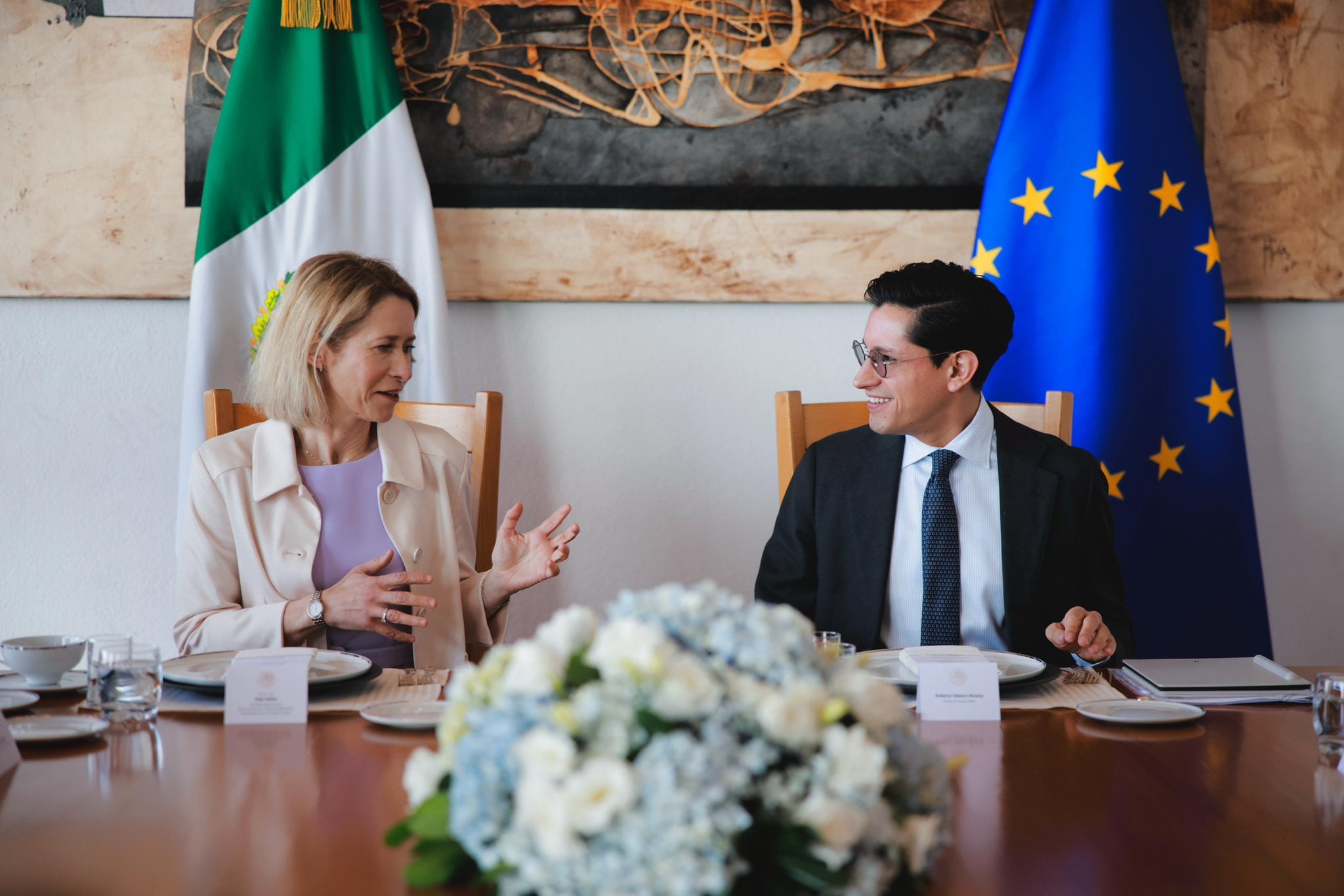 Roberto Velasco recibe a Kaja Kallas en histórica reunión México-Unión Europea