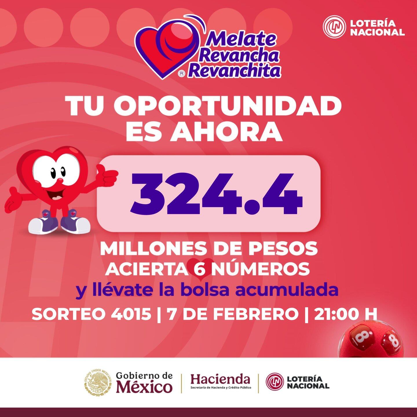 Resultados Sorteo Melate, Revancha y Revanchita 4015 de Lotería Nacional: Estos son los números ganadores