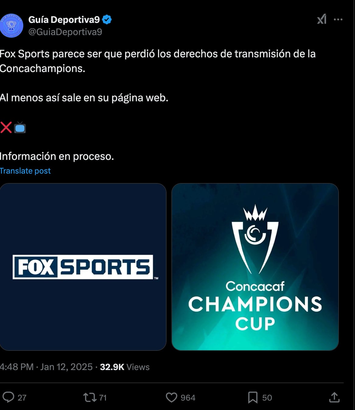 Fox Sports perderá a la Concachampions