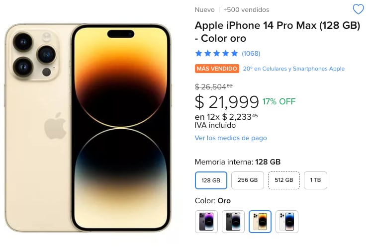 iPhone 14 Pro Max en Mercado Libre