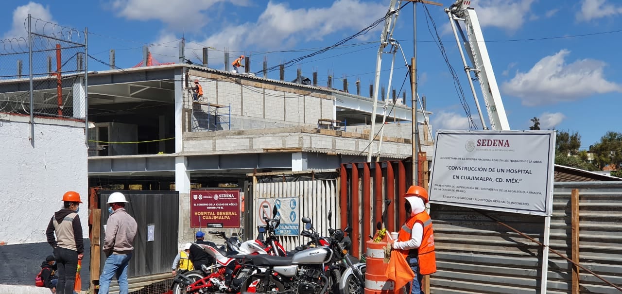 Avance de la construcción del hospital en Cuajimalpa