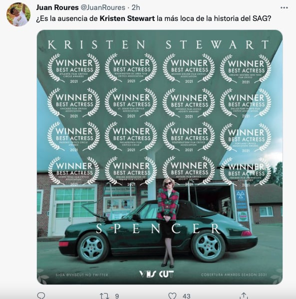 SAG Awards 2022: Se quejan en redes porque Kristen Stewart no fue nominada