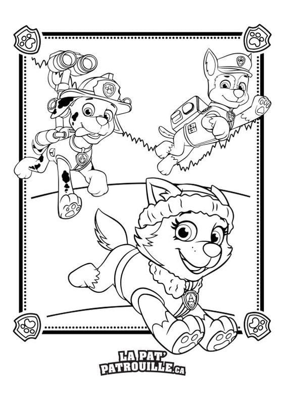 Dibujos de Paw Patrol en un día soleado de primavera