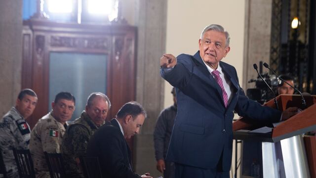 El presidente de México, Andrés Manuel López Obrador, en conferencia de prensa desde Palacio Nacional.