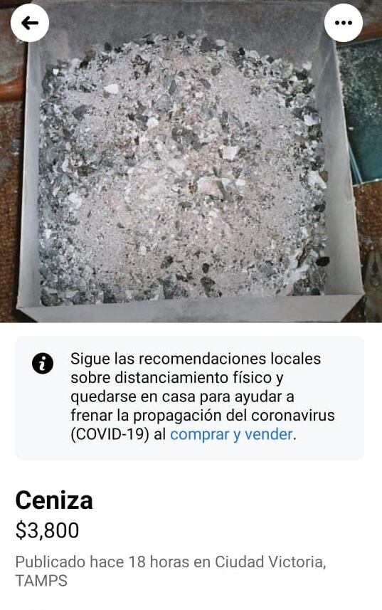 Venta de ceniza de meteorito