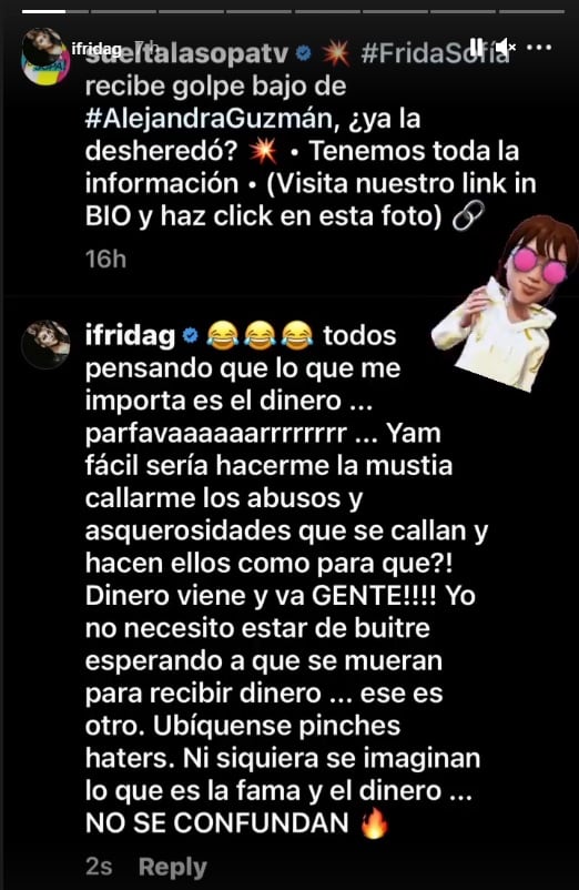 Frida Sofía herencia Alejandra Guzmán