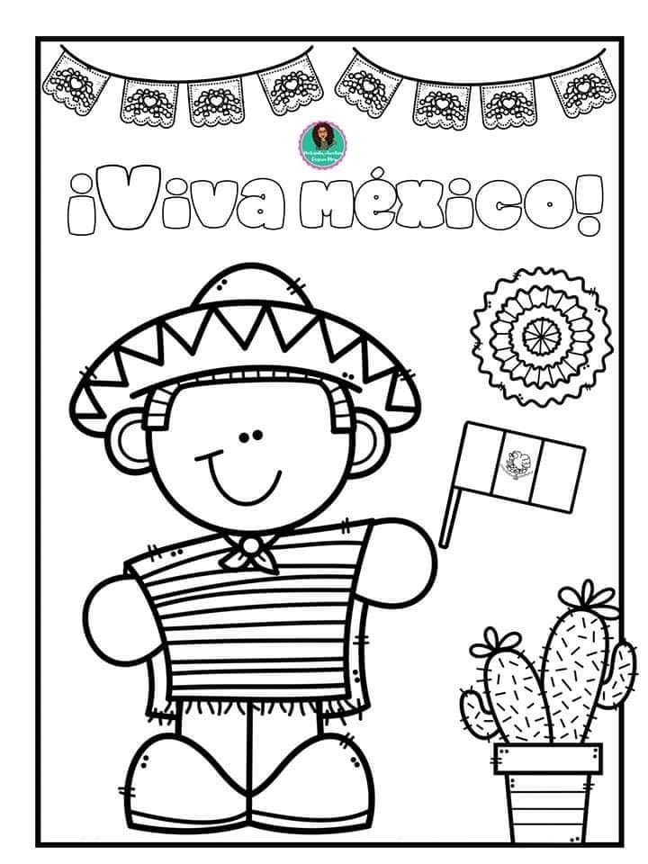 Portadas patrias del 15 de septiembre para colorear