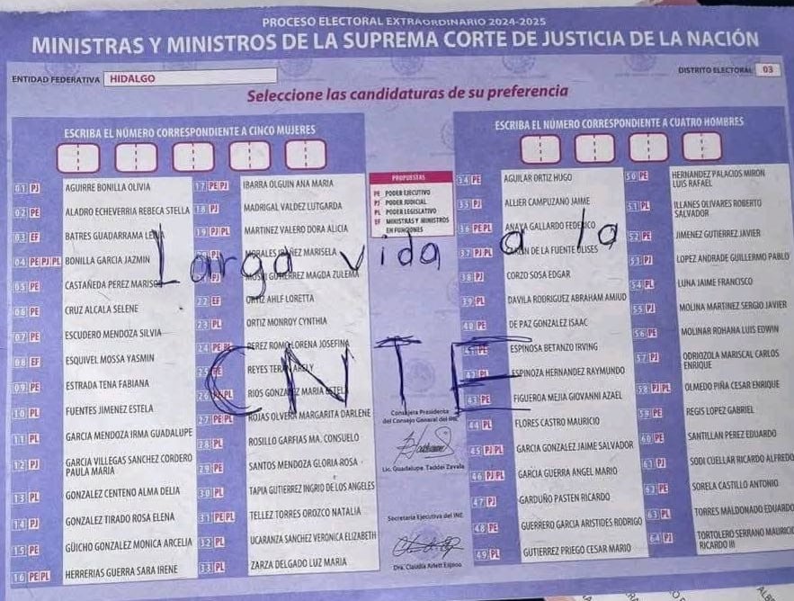 Así votaron los maestros de la CNTE en las elecciones Poder Judicial 2025