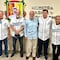 Miguel Ángel Navarro, Pedro Haces Barba y Carlos Slim se reúnen en encuentro de béisbol Jaguares y Tomateros
