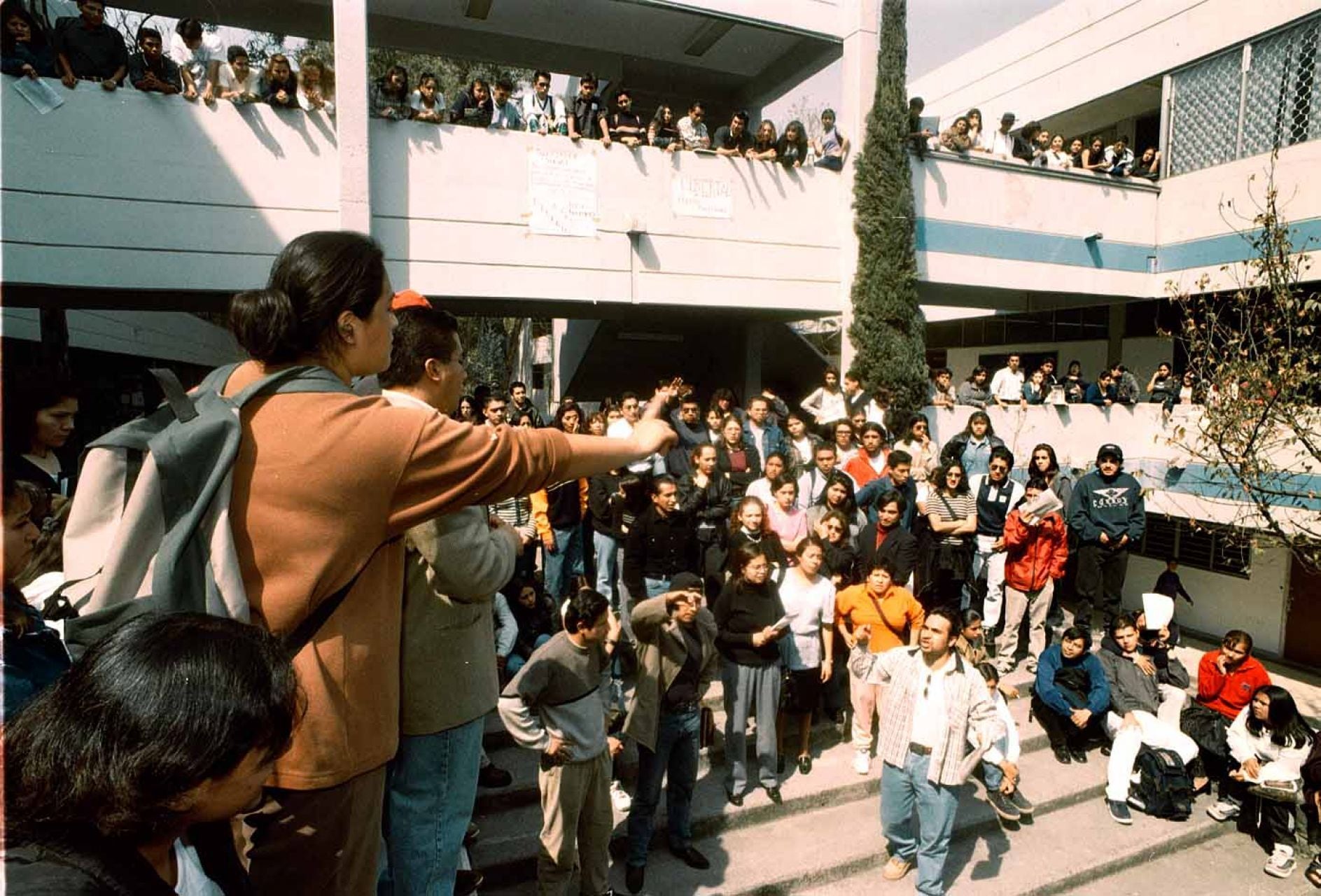 Estudiantes de la UNAM durante la huelga de 1999-2000.
