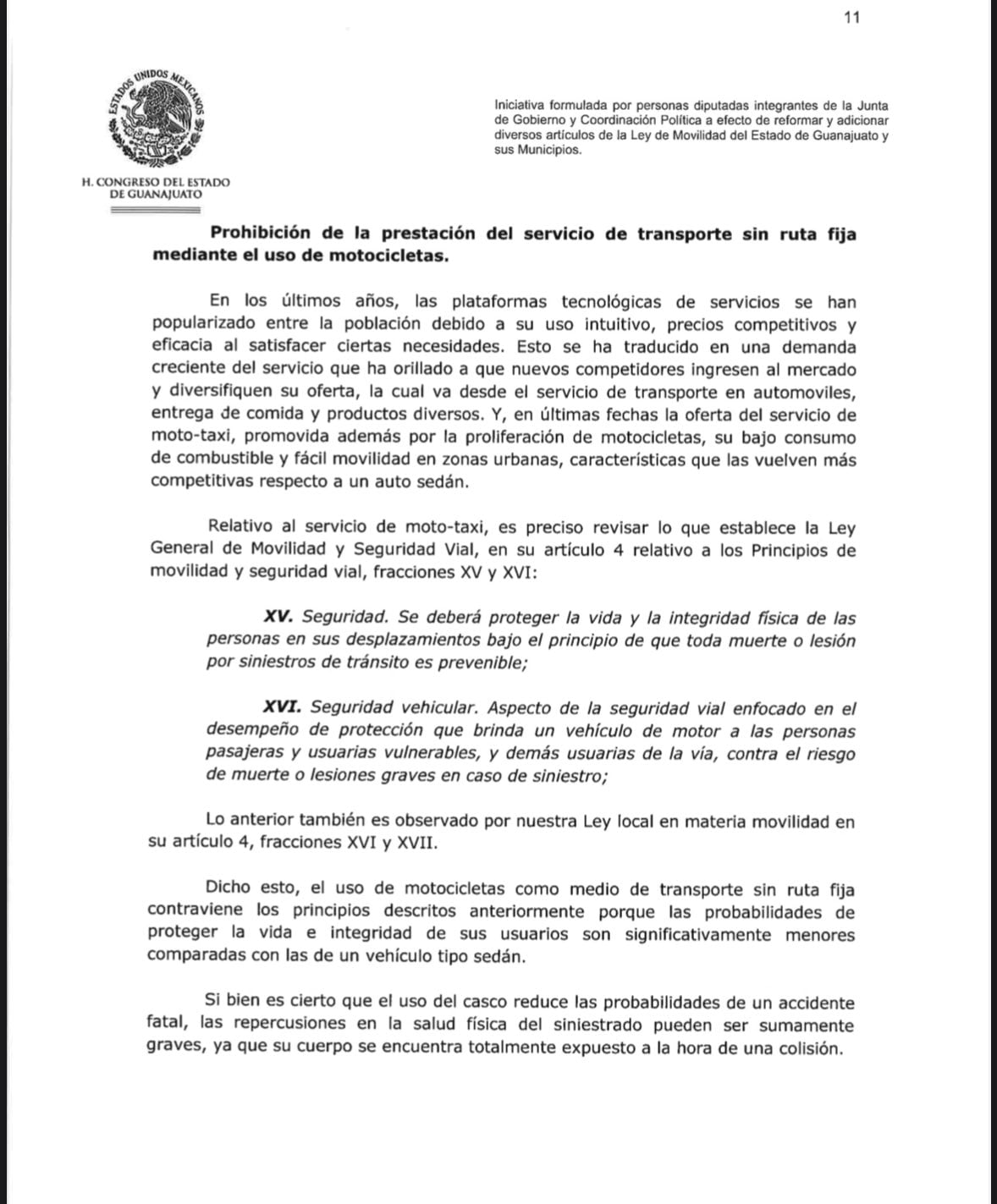 Diputados de Guanajuato busca prohibir viajes de Uber Moto y Didi Moto