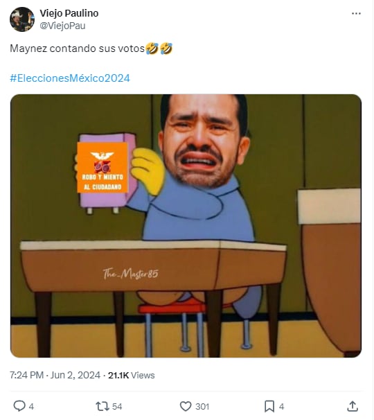 Memes de Jorge Álvarez Máynez y los poquísimos votos a su favor según el PREP 2024