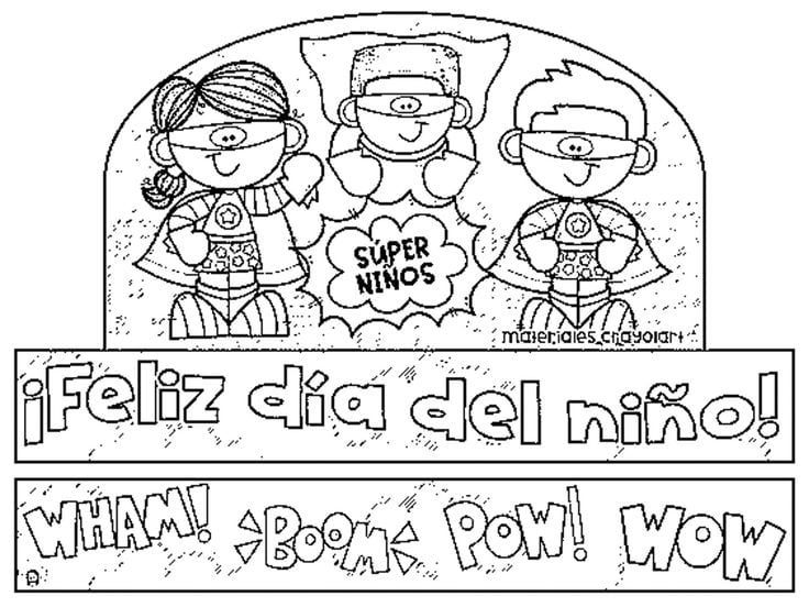 Dibujo del Día del Niño para colorear