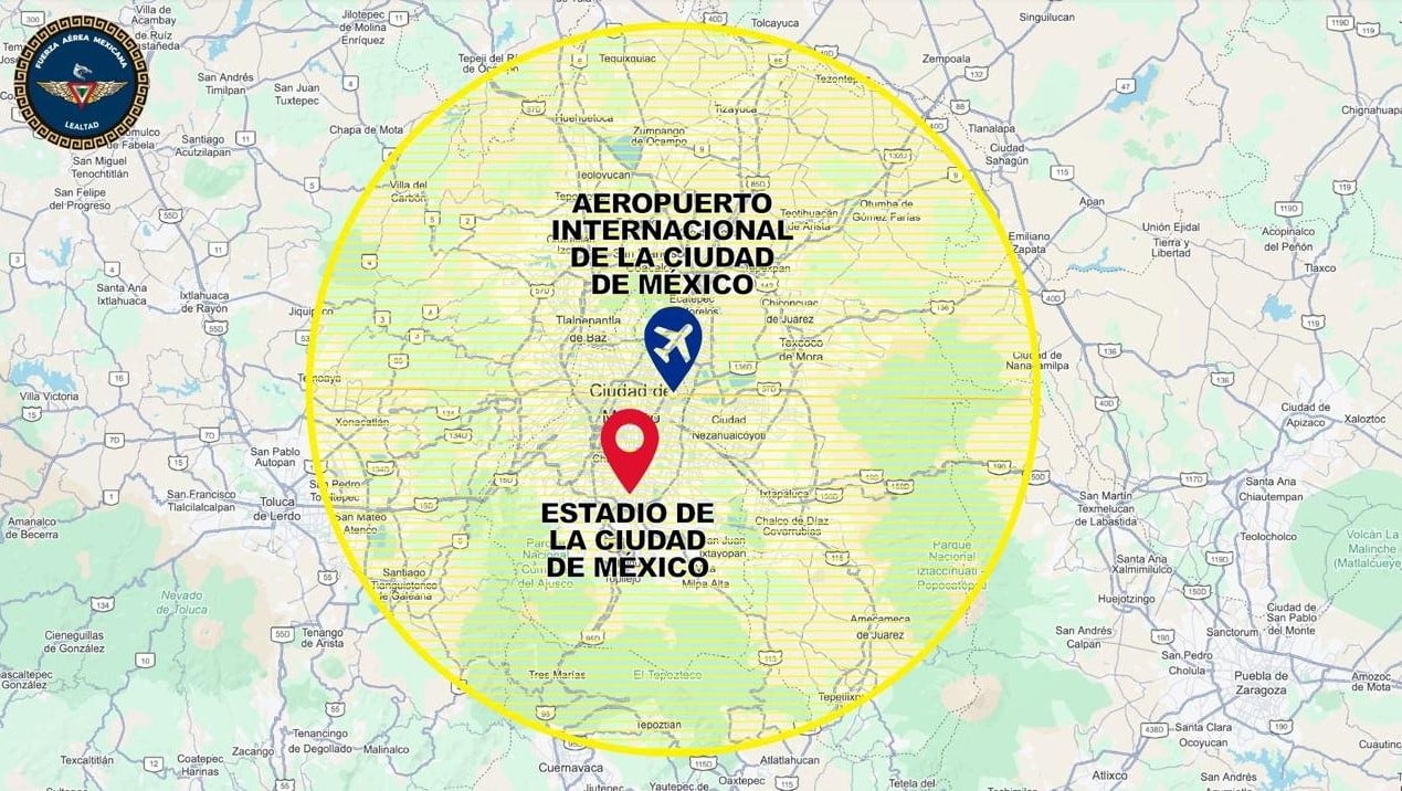 Dron vuelos Estadio Banorte Mundial 2026 zonas restringidas