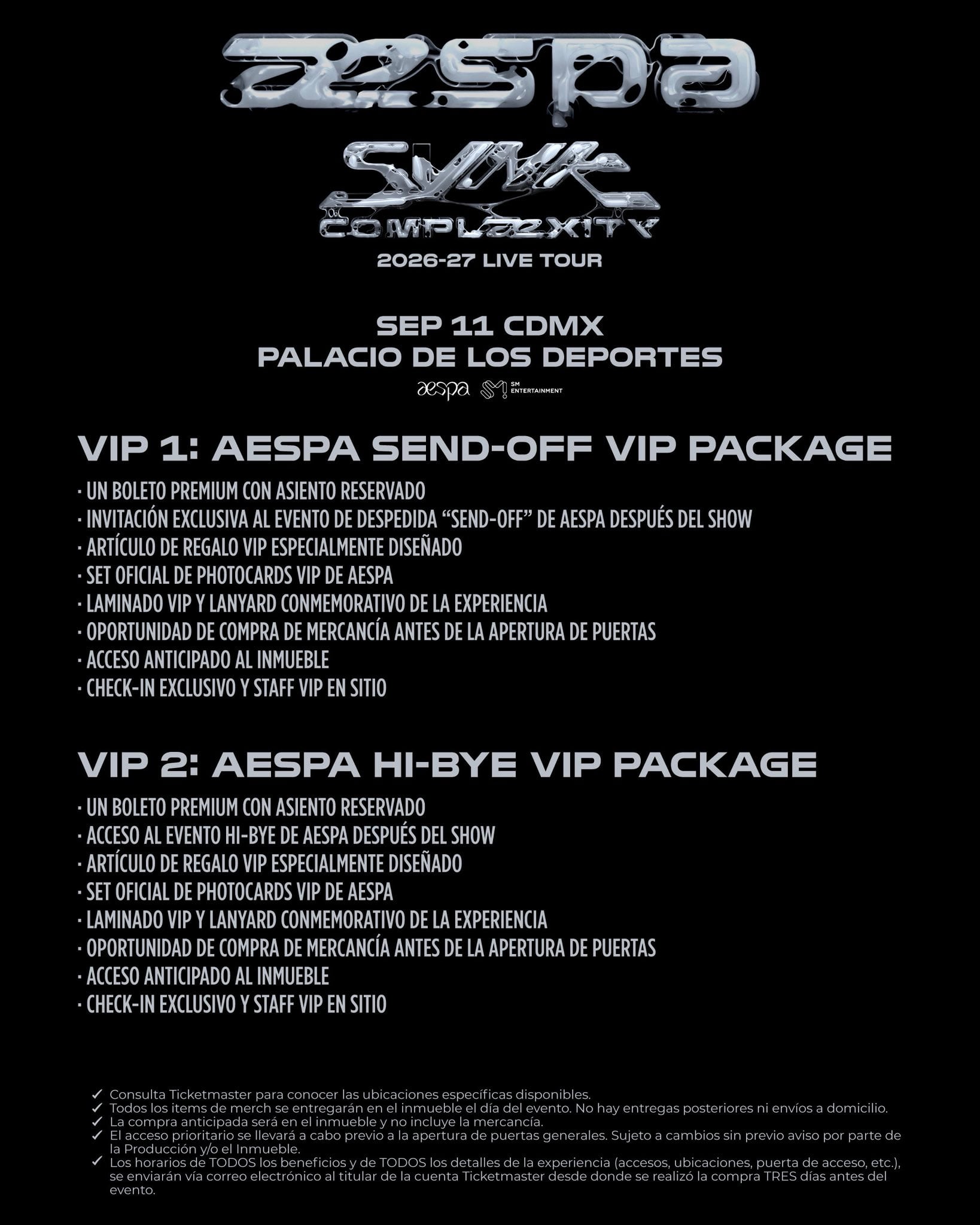 Paquetes VIP de Aespa en México: precios y qué incluyen
