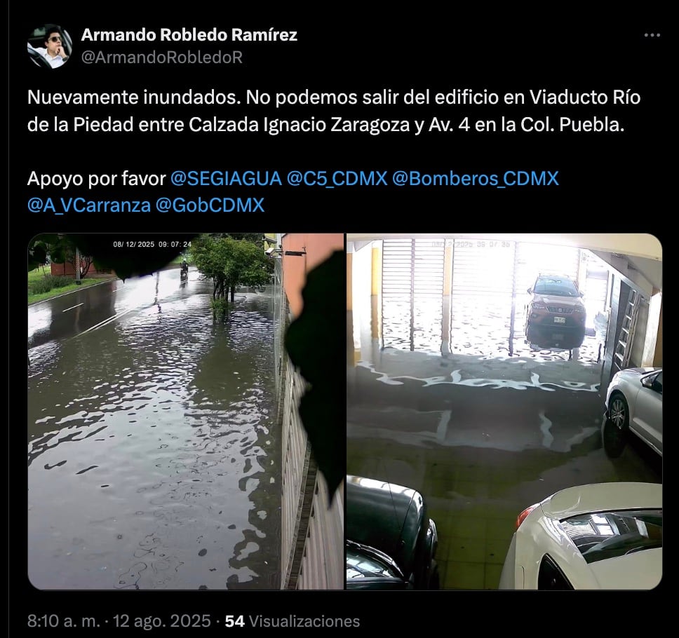 Inundaciones en Calzada Ignacio Zaragoza