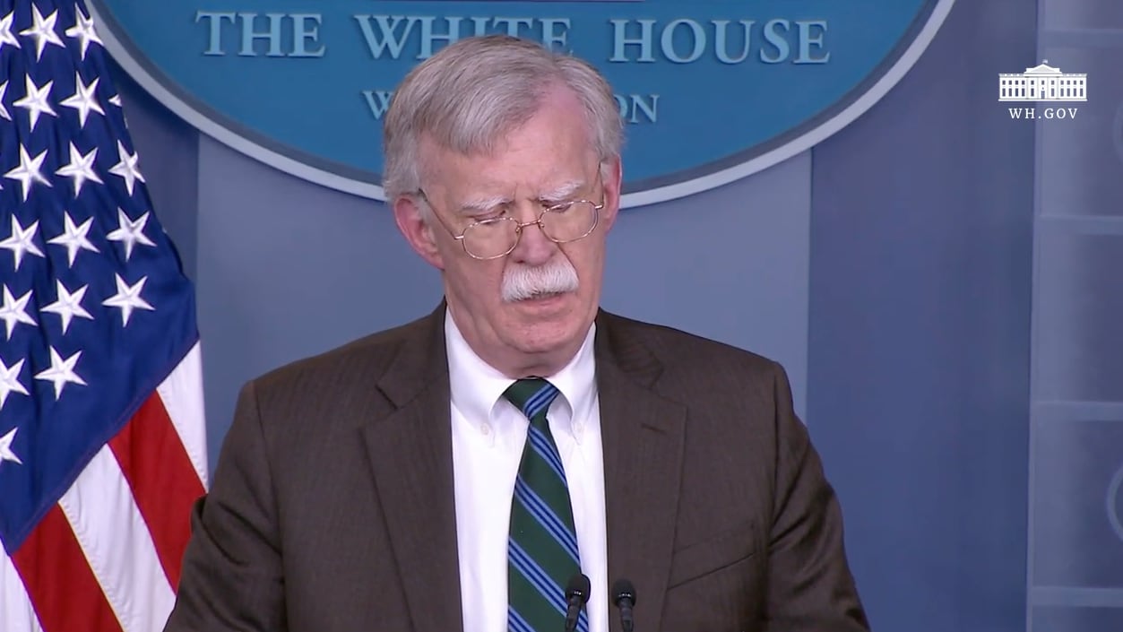 John Bolton, asesor de seguridad nacional del gobierno de EU.
