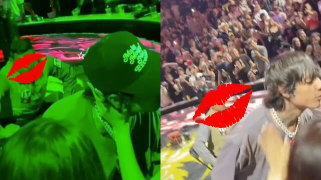 Natanael Cano se besa a más de una fan en la Feria de San Marcos.