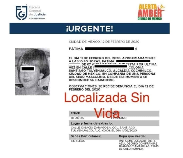 Identifican a menor hallada sin vida en Tláhuac.