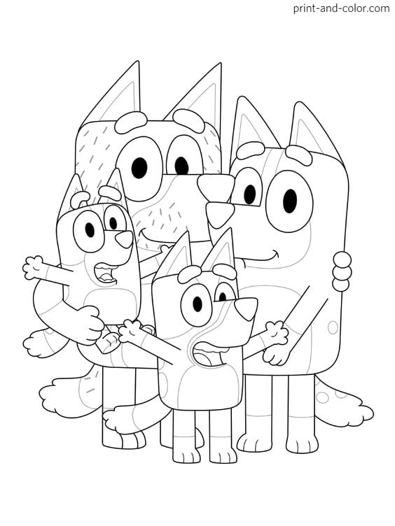 Dibujos de Bluey por el Día del Perro para colorear