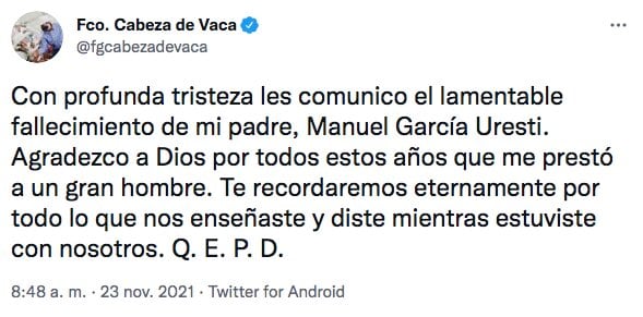 Tuit de Francisco García Cabeza de Vaca