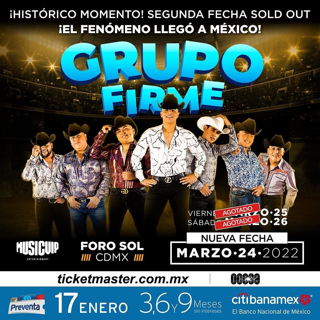 Grupo Firme abre tercera fecha en Foro Sol