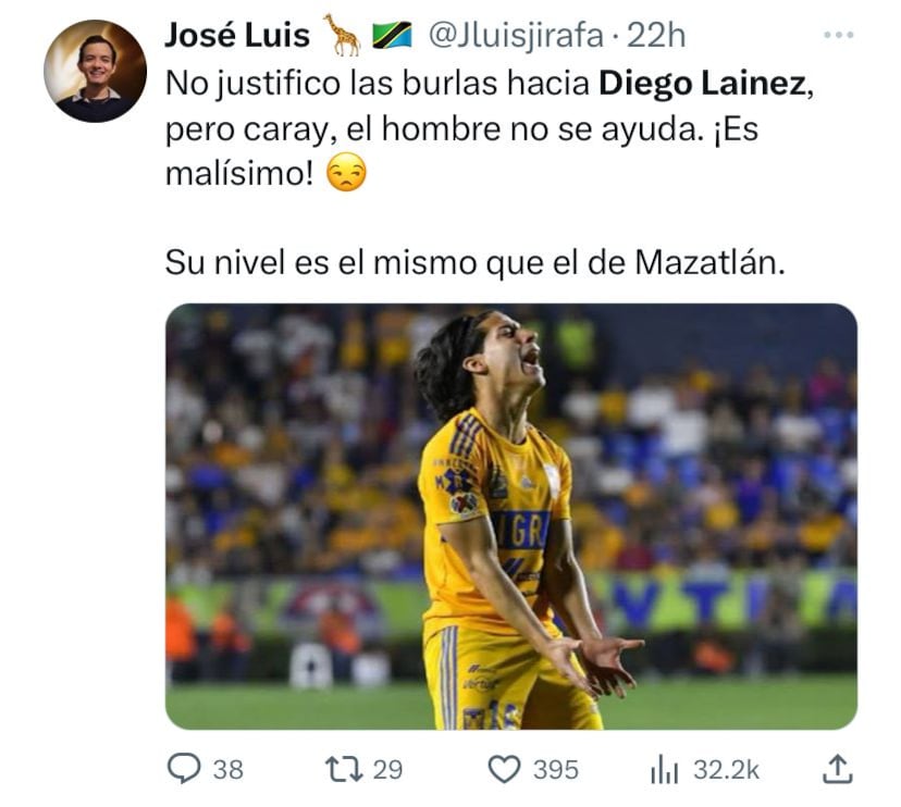 Diego Lainez fue objeto de críticas en redes sociales.