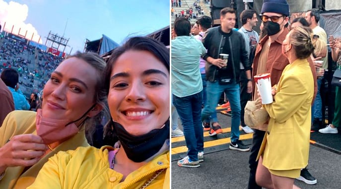 Hilary Duff estaba en el concierto de The Killers en el Foro Sol y se tomó una foto con dos fanáticas