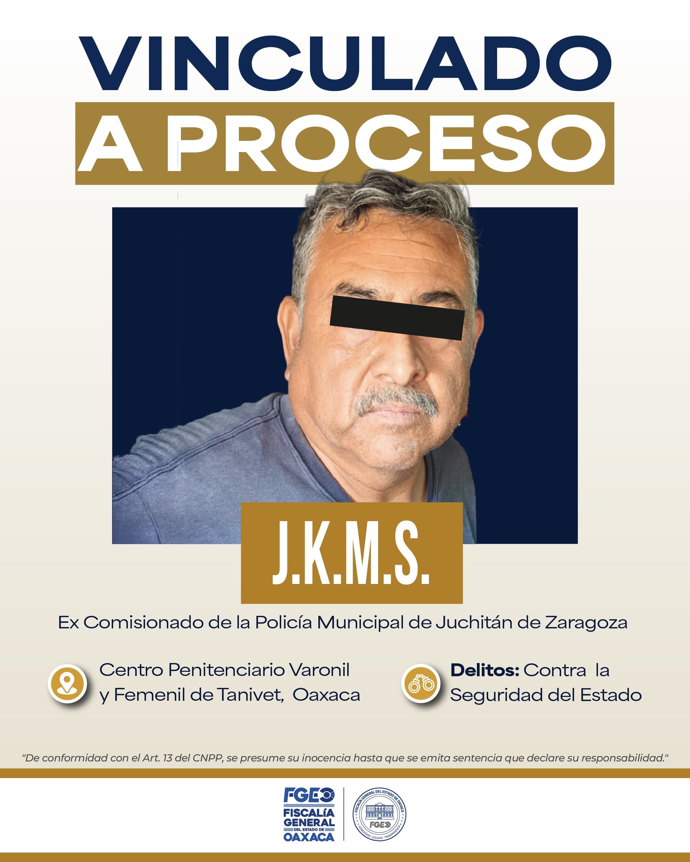 Vinculan a proceso a John Keny Moreno, exjefe de la Policía Municipal de Juchitán