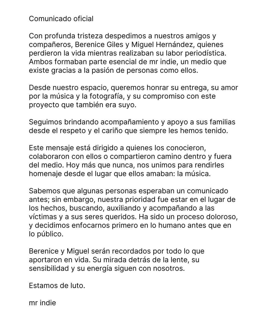 Comunicado Mr. Indie tras muerte de 2 personas en Axe Ceremonia 2025