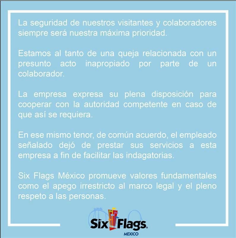 Six Flags sobre agresión sexual en Festival del Terror