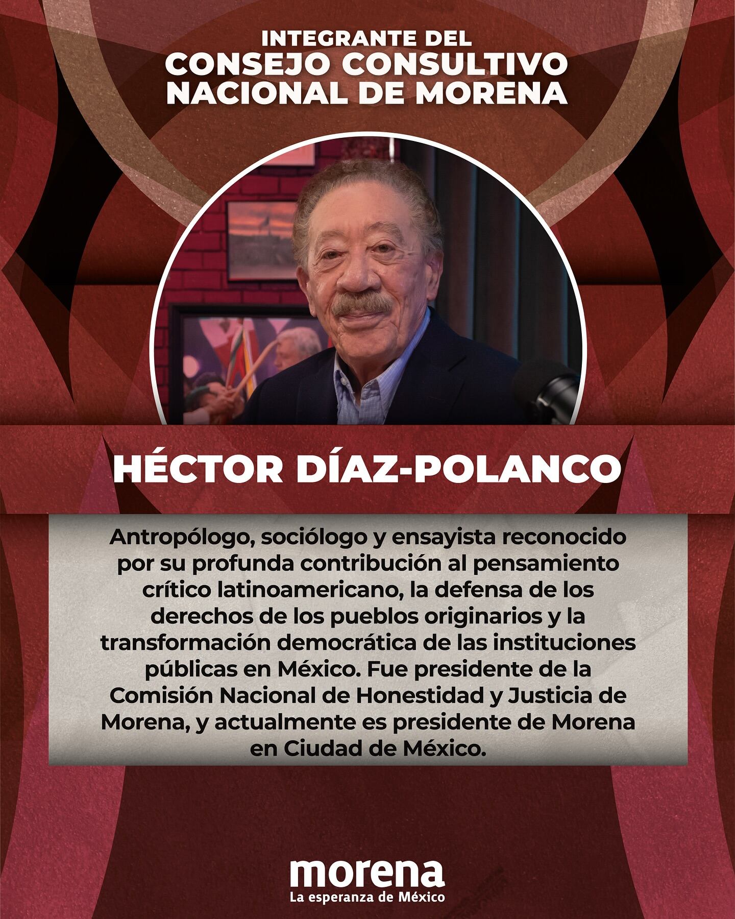 Héctor Díaz-Polanco, miembro del Consejo Consultivo de Morena.