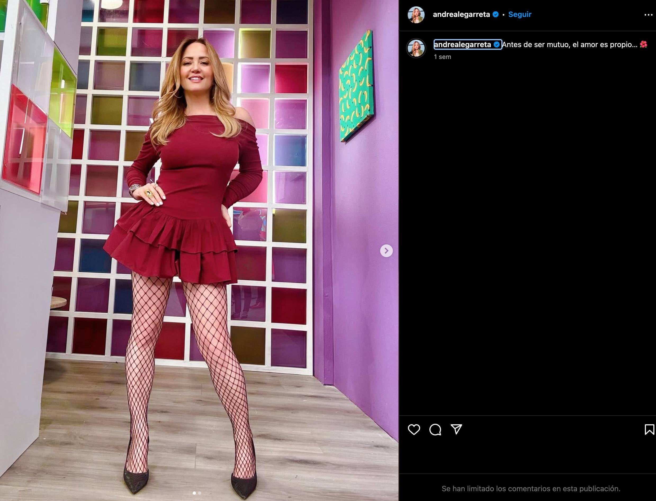 Andrea Legarreta mostró cómo usar medias de red con elegancia