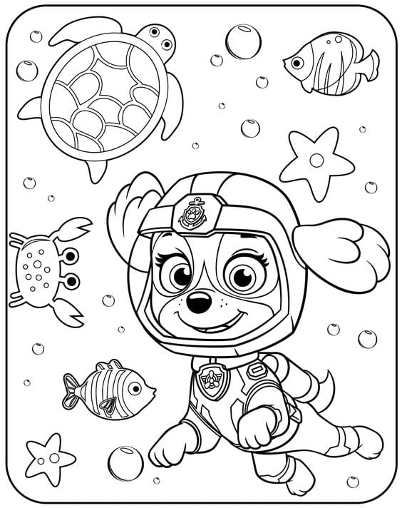 Dibujos de Paw Patrol en la playa de vacaciones
