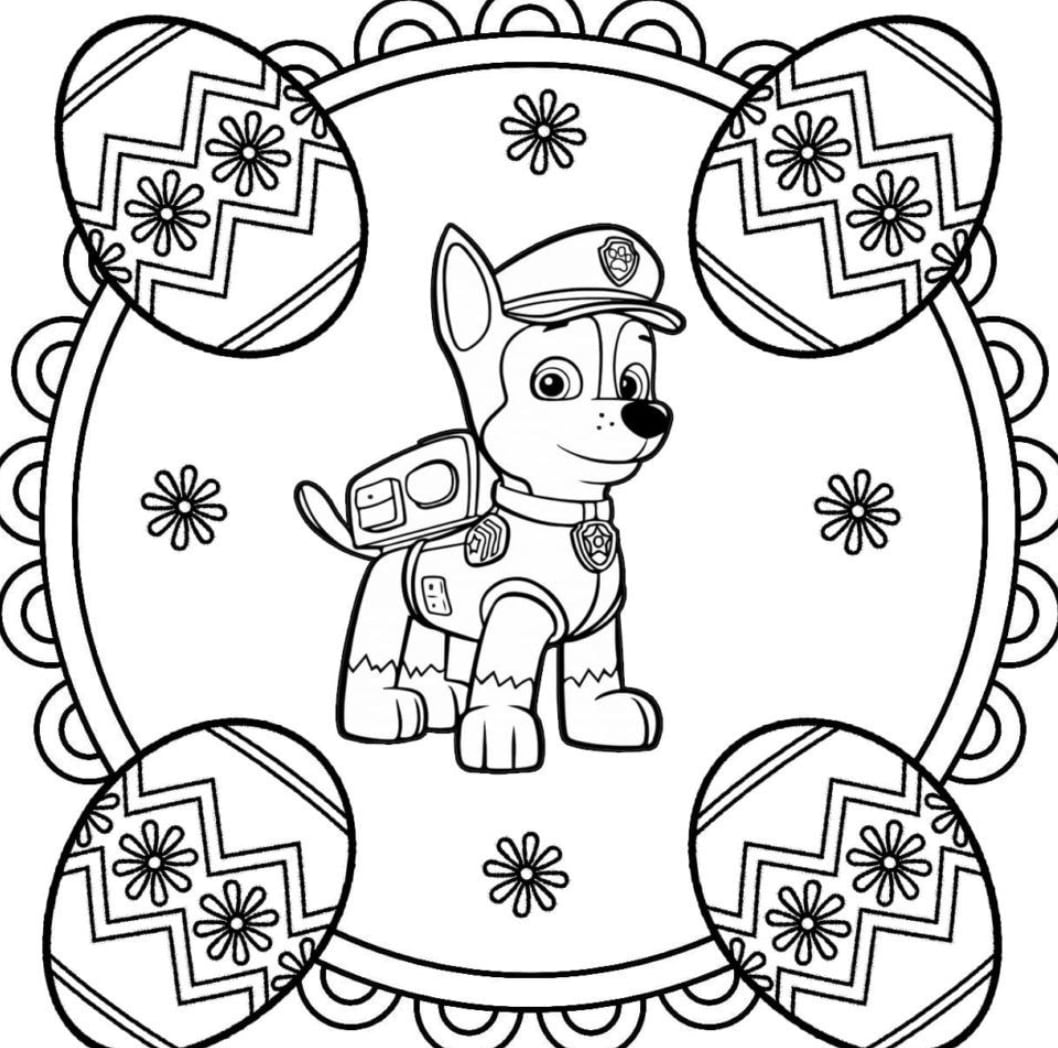 Chase en marco de Pascua de Paw Patrol
